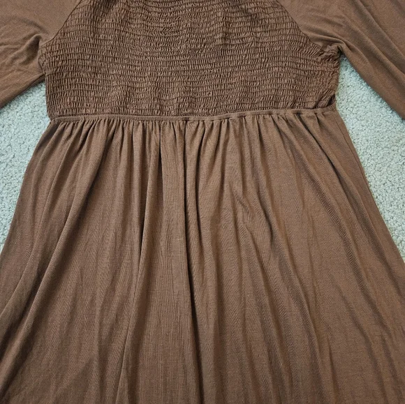 White Birch Women's Size 1x Brown Long Sleeve Dress Tunic - Picture 13 of 14